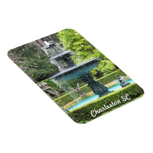 チャールストンサウスカロリーナガーデンファウンテンマグネット マグネット (右側)