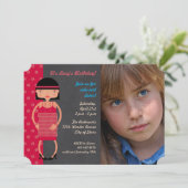 チャールストンシック誕生日パーティーの写真の招待状 招待状 (スタンド正面)