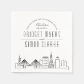 チャールストンデコスカイライン |の結婚イベント スタンダードカクテルナプキン (正面)