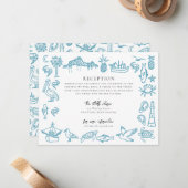 チャールストントイ縁どル披露宴情報カード ノートカード (正面/裏面インサイチュ)