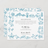 チャールストントイ縁どル披露宴情報カード ノートカード (正面/裏面)