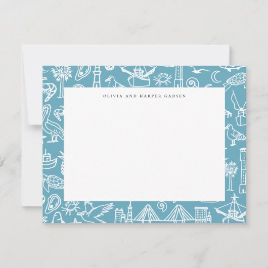 チャールストントイ縁どレインブルーサンキューカード (正面)