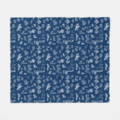 チャールストントワールネイビーブルーブランケット フリースブランケット (正面(横))