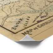 チャールストンハーバーの地図 ポスター (角)