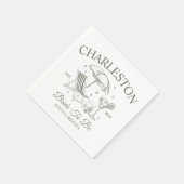 チャールストンバチェロレッテブライドへパーティー スタンダードカクテルナプキン (角)