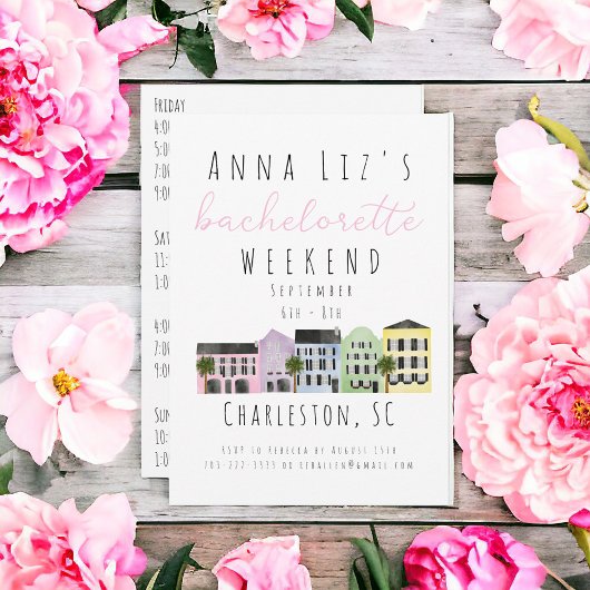 チャールストンバチェロレッテ週末の日程 招待状