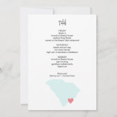 チャールストンバチェロレッテ週末日程表サウスイン 招待状 (裏面)