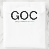 チャールストンバンパーステッカーの垣間見る – 4パック 楕円形シール (バッグ)