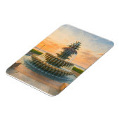 チャールストンパイナップルファウンテンウォーターカラーサンセット マグネット (左側)