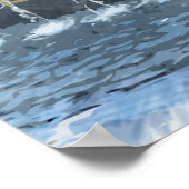 チャールストンパイナップルファウンテンウォーター色 ポスター (角)