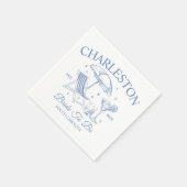 チャールストンブルーバチェロレッテブライドへパーティー スタンダードカクテルナプキン (角)
