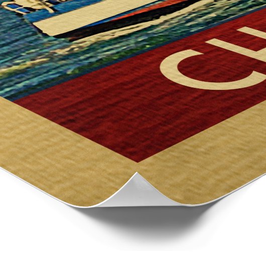 チャールストンポスターセーリングボートヴィンテージサウスカロライナ ポスター (角)