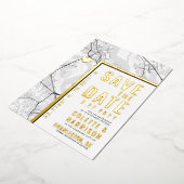 チャールストンラブロケーター |結婚式の日付の保存 箔招待状 (回転した状態)