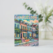 チャールストンレインボーカラフルロウファンゴッホトラベル ポストカード (スタンド正面)