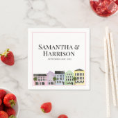 チャールストンレインボーローカスタムウェディング スタンダードカクテルナプキン (インサイチュ)