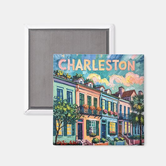 チャールストンレインボーロートラベルヴァンゴッホスタイル マグネット (正面/裏面)