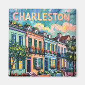 チャールストンレインボーロートラベルヴァンゴッホスタイル マグネット (正面)