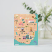 チャールストン図解入りの、写真付きのの地図 ポストカード (スタンド正面)