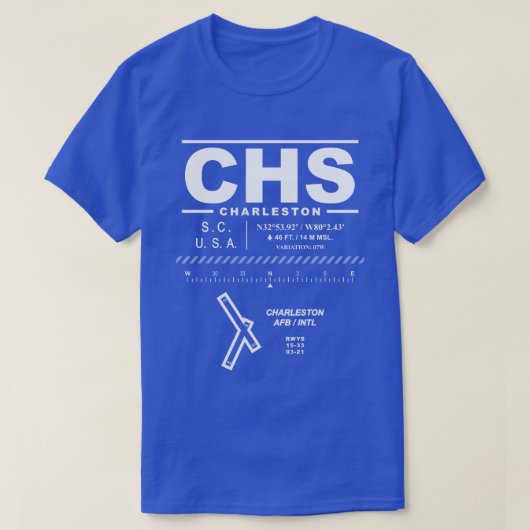 チャールストン国際的AFB /空港CHS Tシャツ (デザイン正面)