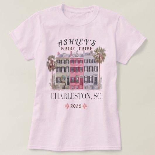 チャールストン挙式前パーティー用カスタマイズTシャツ Tシャツ (デザイン正面)