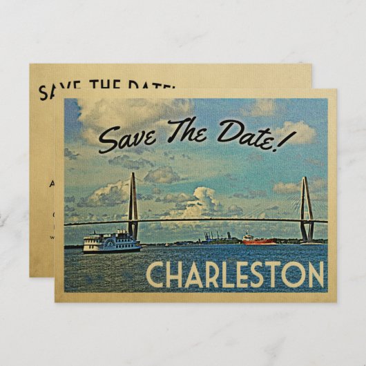 チャールストン日付ヴィンテージポストカードの保存 案内ポストカード (正面/裏面)