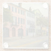 チャールストン水カラーのレインボー行 ガラスコースター (裏面)