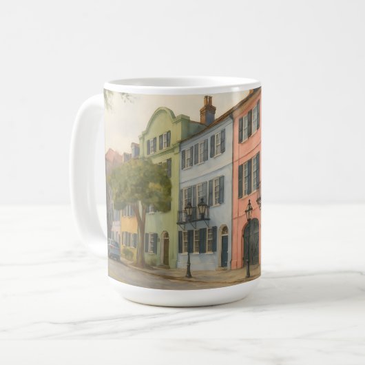 チャールストン水カラーのレインボー行 コーヒーマグカップ (正面左)