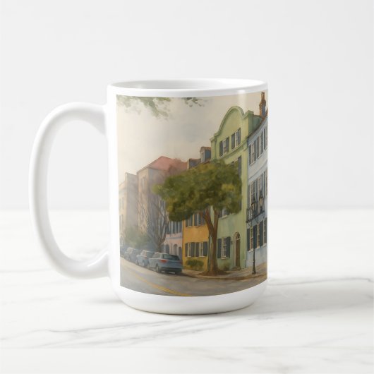 チャールストン水カラーのレインボー行 コーヒーマグカップ (左)