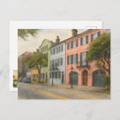 チャールストン水カラーのレインボー行 シーズンポストカード (正面/裏面)