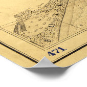 チャールストン港湾南北戦争地図1863年9月7日 ポスター (角)