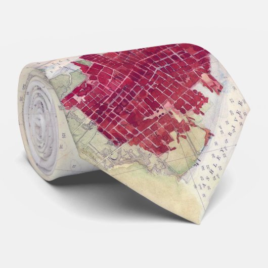 チャールストン港SC (1866年)のヴィンテージの地図 ネクタイ (ロール)