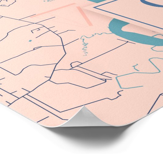 チャールストン統一された-州ズブリーズシティマップ ポスター (角)