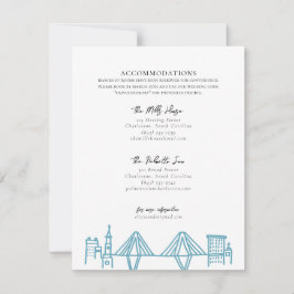 チャールストン縁どトワイルBlue宿泊 ノートカード