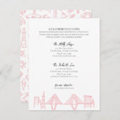 チャールストン縁どトワイルPink宿泊 ノートカード (正面/裏面)