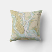 チャールストン航海の港のチャート11524 クッション (裏面)