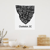 チャールストン陰性のタイポグラフィ図 ポスター (キッチン)