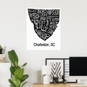 チャールストン陰性のタイポグラフィ図 ポスター (ホームオフィス)