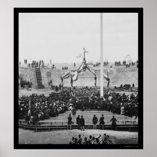 チャールストン1865の近くのフォートサマーで旗揚げ ポスター