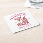 チャールストン90年代バチェロレッテ スクエアペーパーコースター (アングル)