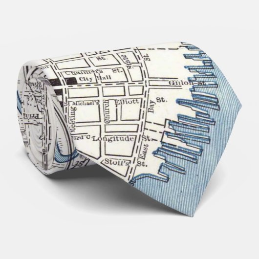 チャールストン・サウスカロライナのヴィンテージの地図（1898年） ネクタイ (ロール)