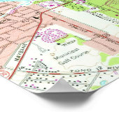 チャールストン・サウスカロライナのヴィンテージの地図（1958年） ポスター (角)