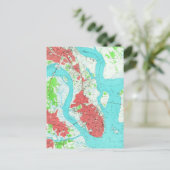 チャールストン・サウスカロライナのヴィンテージ地図(1958年) 2 ポストカード (スタンド正面)