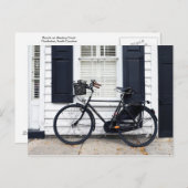 チャールストン、サウスカロライナ州のミーティングストリートにある自転車 ポストカード (正面/裏面)