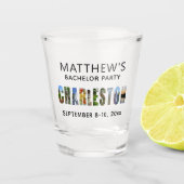 チャールストン サウスカロライナ州 結婚式前パーティーのお土産 ショットグラス (正面)