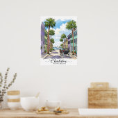 チャールストン・サウスカロライナ描ー馬車輌 ポスター (キッチン)