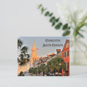 チャールストン、サウスカロライナ教会の日没 ポストカード (スタンド正面)