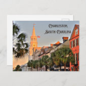 チャールストン、サウスカロライナ教会の日没 ポストカード (正面/裏面)