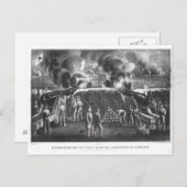 チャールストン・ハーバーのフォート・サマターへの爆撃 ポストカード (正面/裏面)