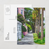 チャールストン Rainbow Row を歩いてみませんか 感謝を込めて ポストカード (正面/裏面)