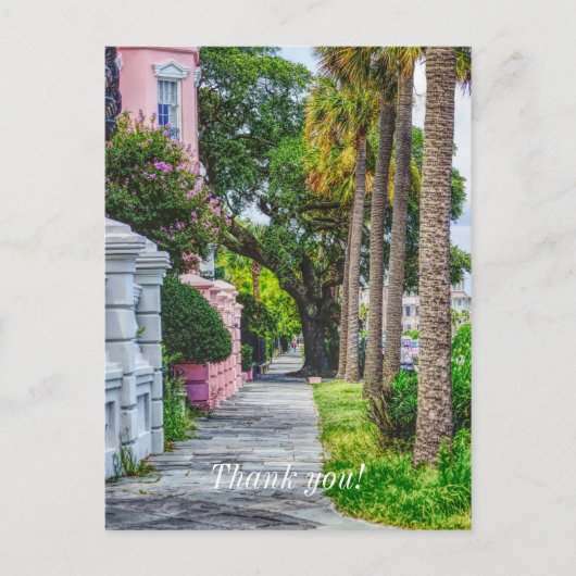 チャールストン Rainbow Row を歩いてみませんか 感謝を込めて ポストカード (正面)